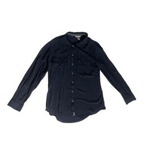 Womens Bass & Co. Long-sleeved Button Up Blouse Size Medium Career Office Casual